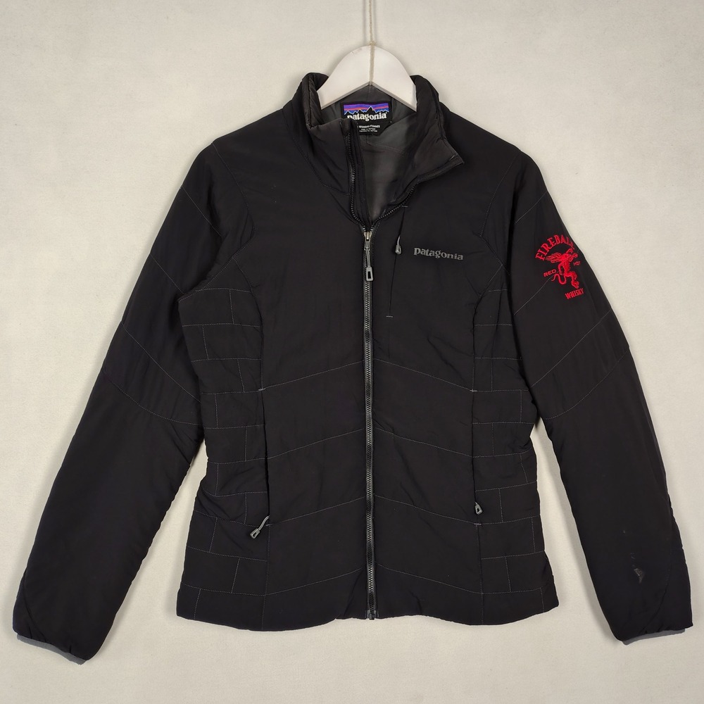 Patagonia Nano Air Jacket Womens Medium Black Fireball Whisky Logo, S Insulated